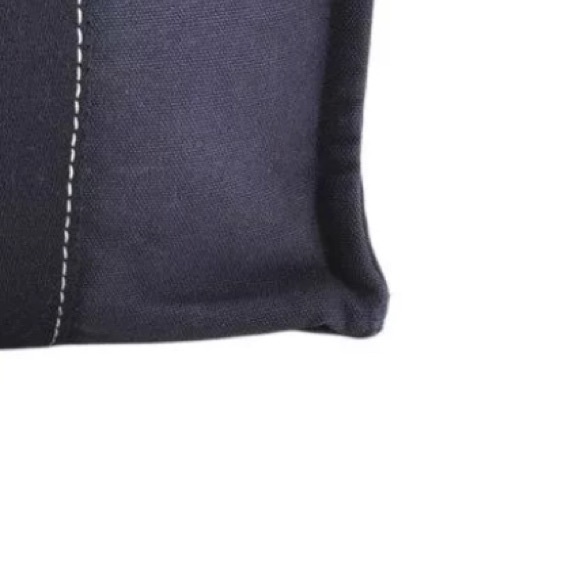 HERMES Vintage Deauville PM Hand Tote Bag Purse Canvas Navy Blue 3221M - Picture 12 of 16